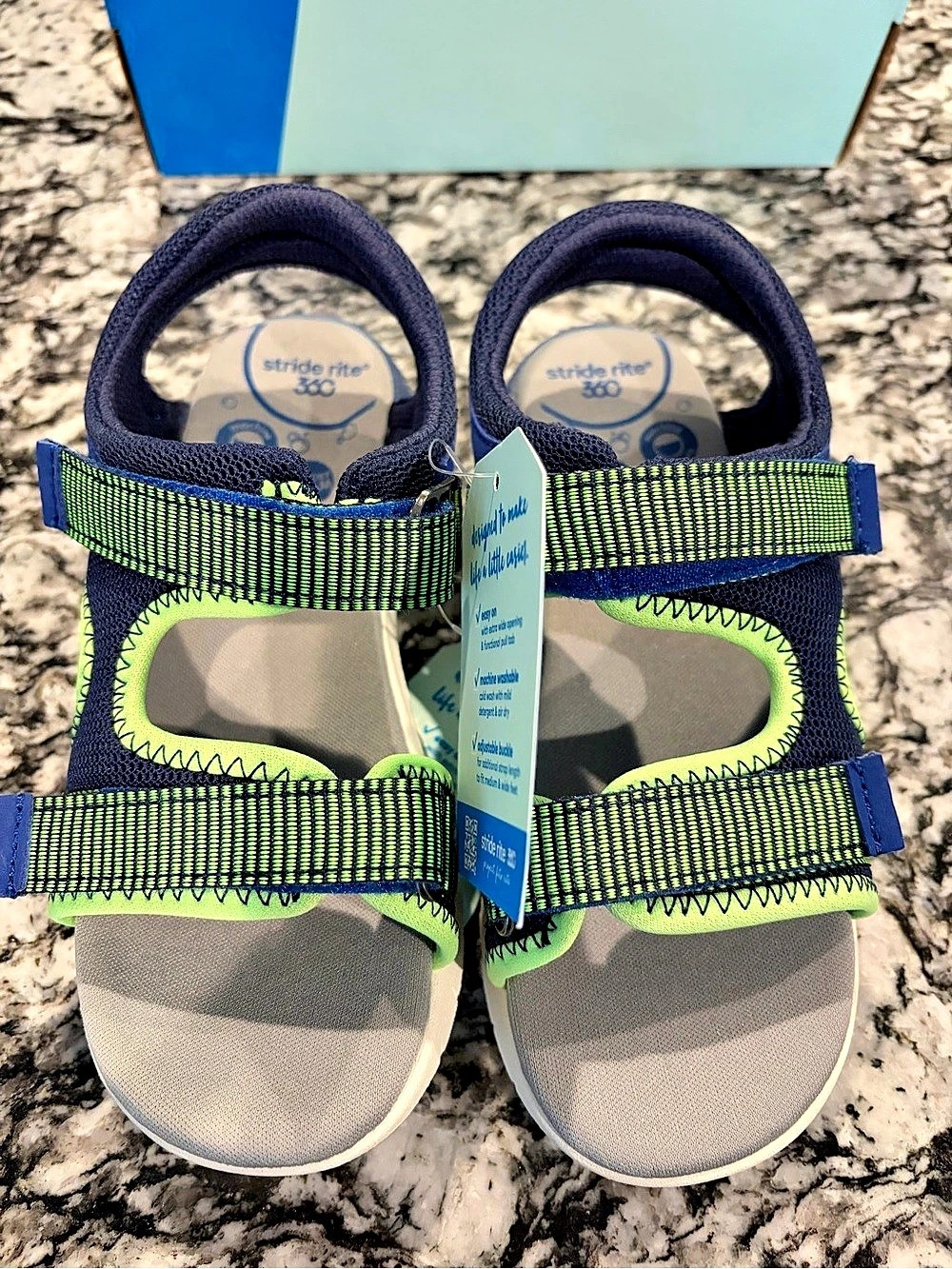 Stride Rite 360 Vinnie Sandal Baby US 12M Blue & Green